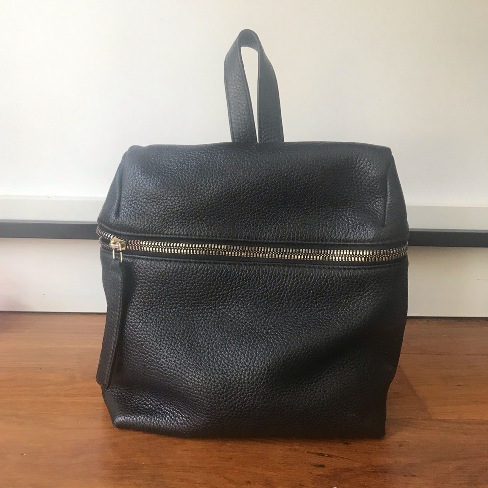 KARA black small Backpack with gold hardware